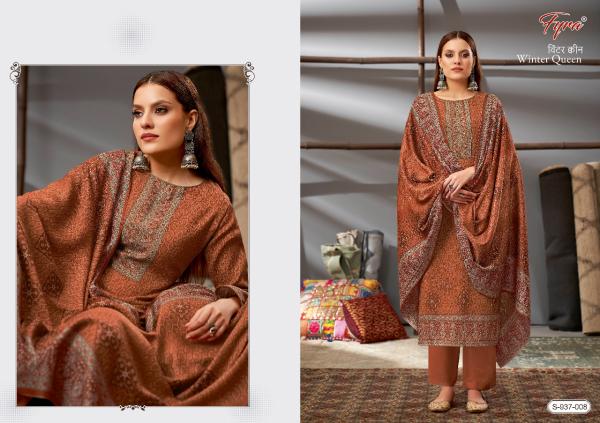 Fyra Winter Queen Pure Pashmina Jacquard Digital Print Dress Material 